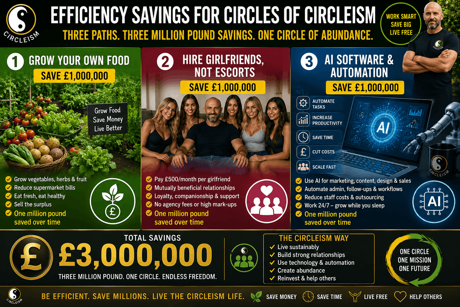 Save three million pounds of efficiency savings