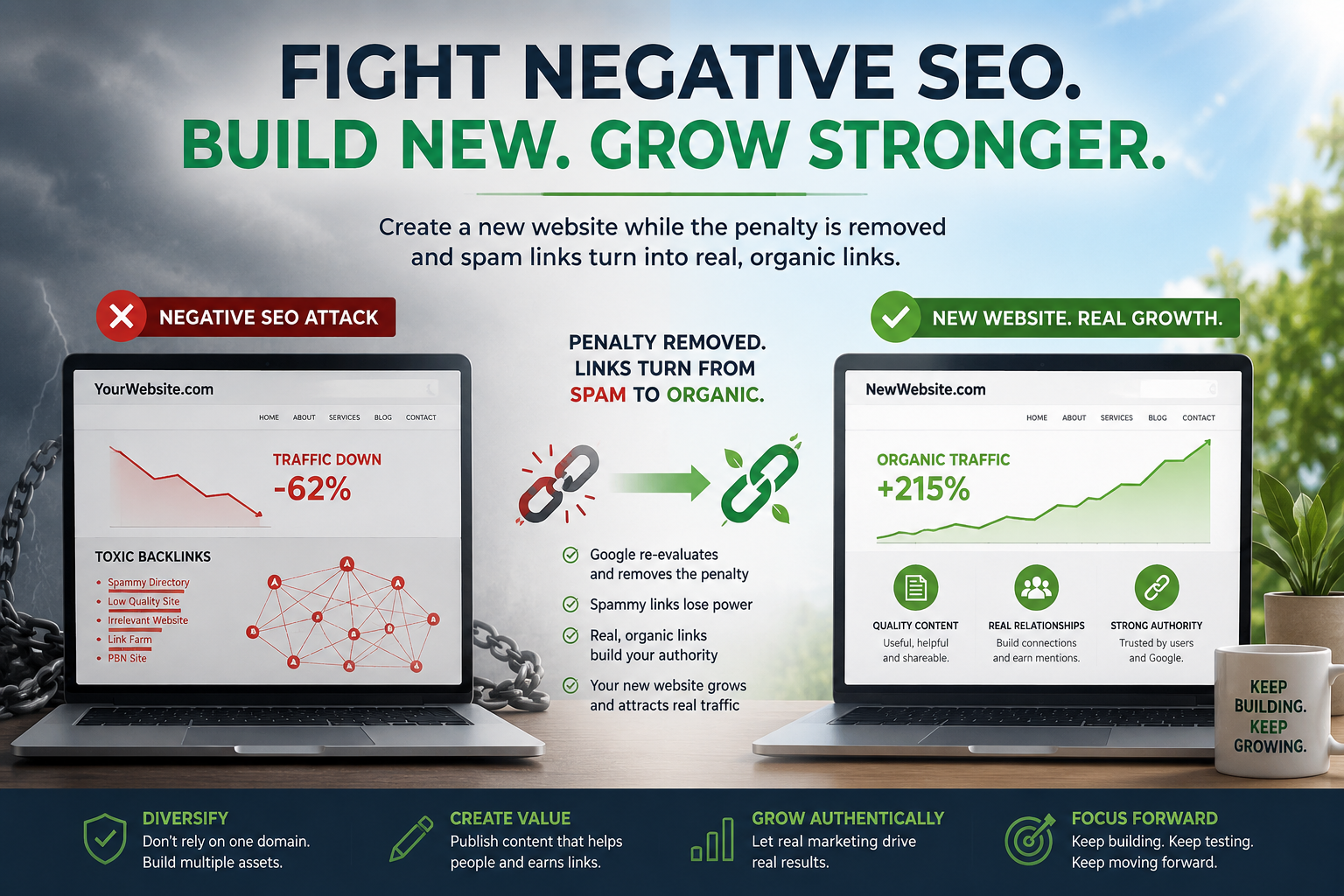 Fighting Negative SEO: Keep Building While Google Reassesses Your Links