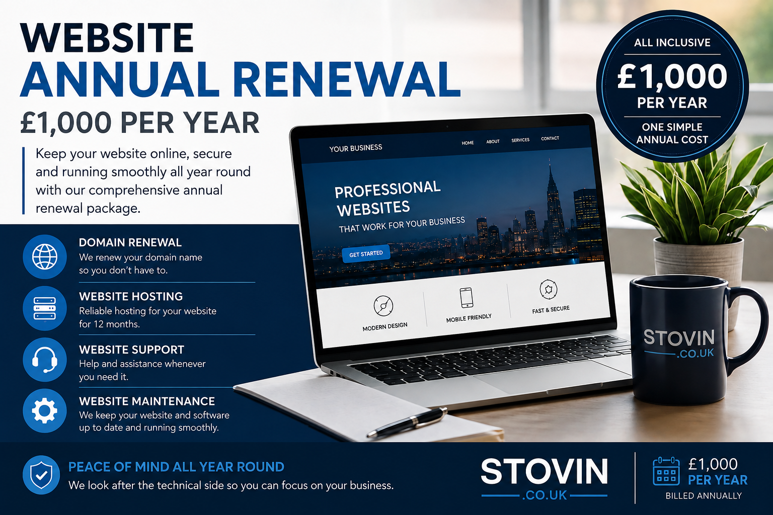 Website Annual Renewal – £1,000 Per Year