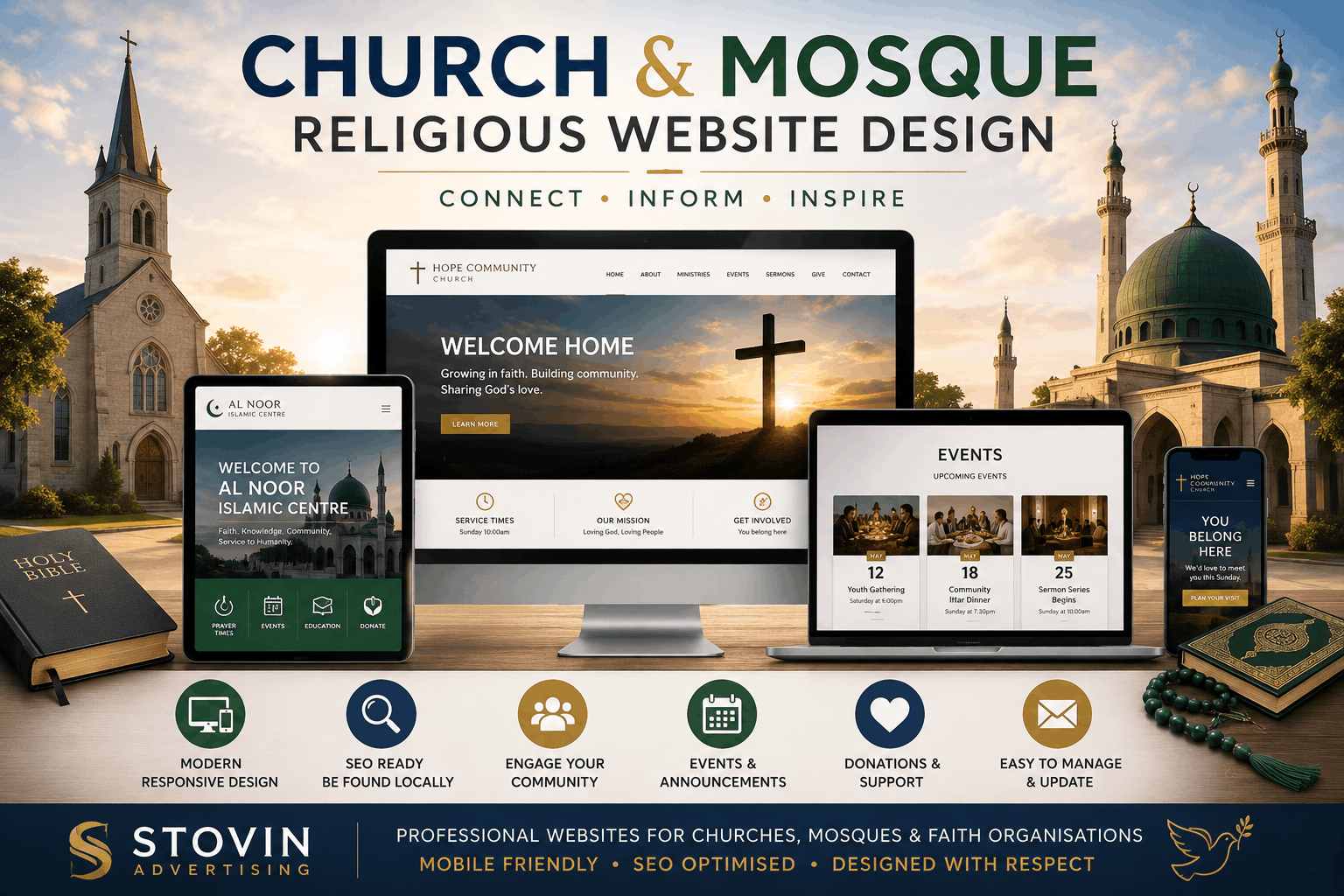 Church & Mosque, religious Website Design