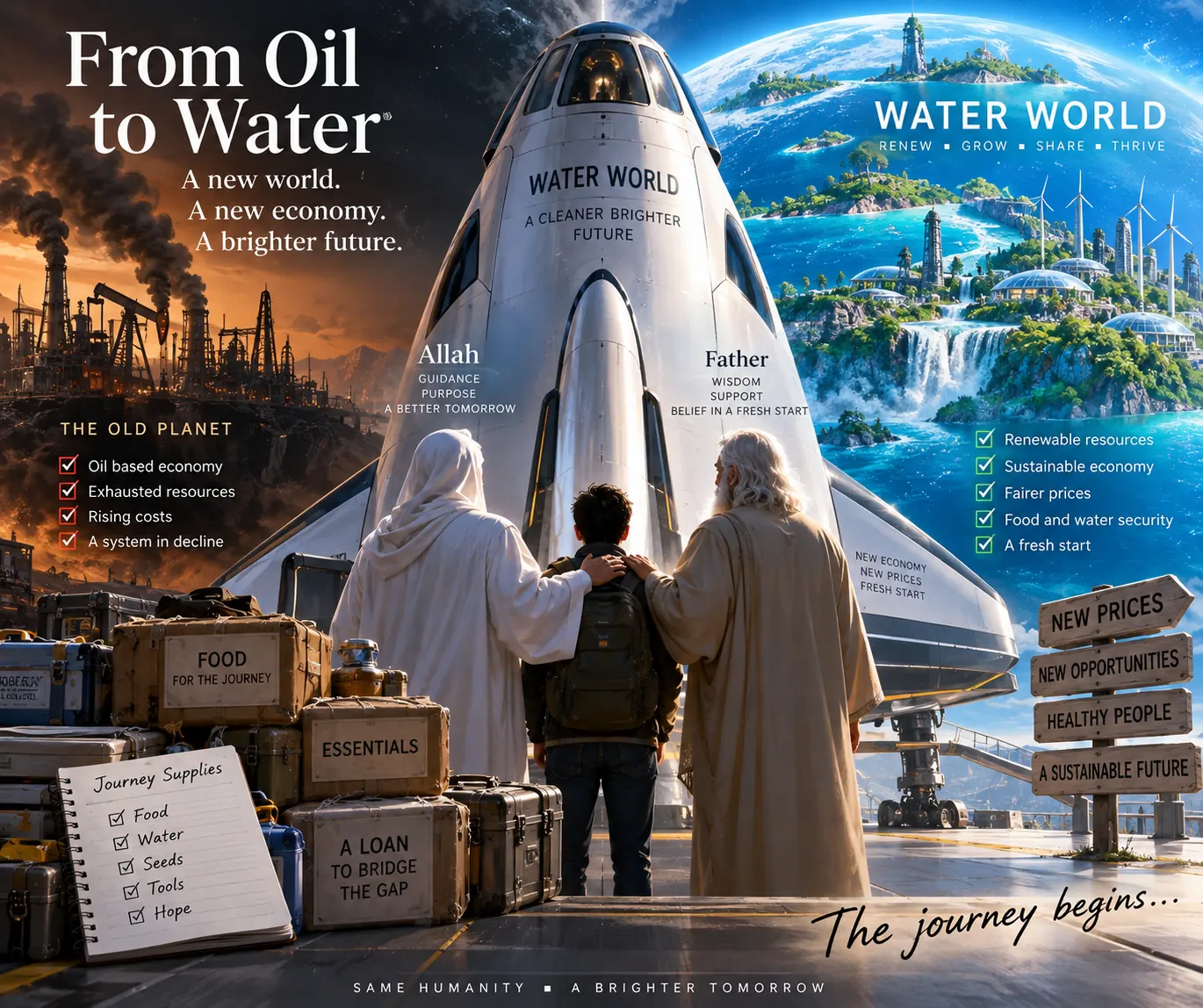 The Journey to Water World: Leaving the Oil Economy Behind