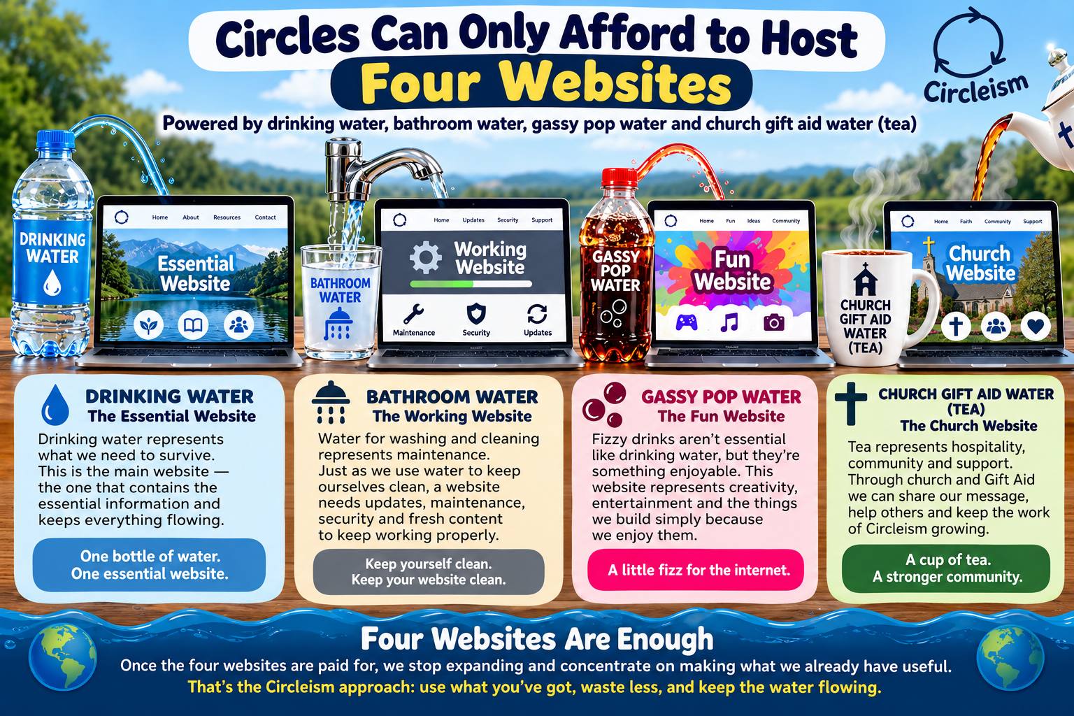 Circles Can Only Afford to Host five Websites
